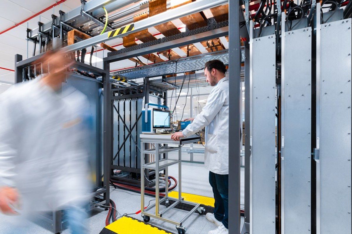 Engineers working on a Prodrive Hydra rectifier system